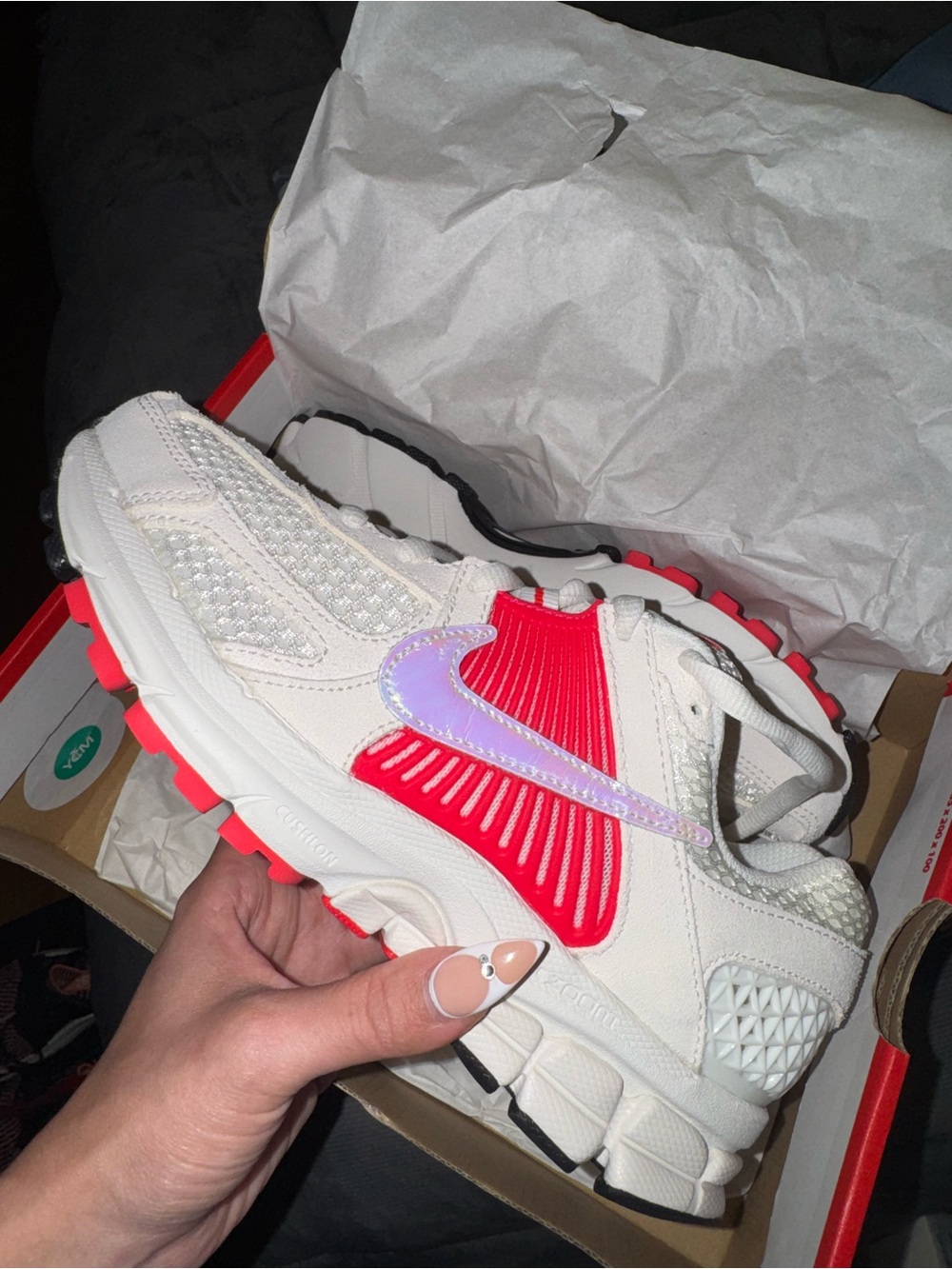 Nike Women’s White & Pink Trail Runner with Iridescent Swoosh